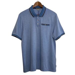 New Ted Baker London Polo Shirt Mens 5 XL Light Blue Short Sleeve Golf Preppy
